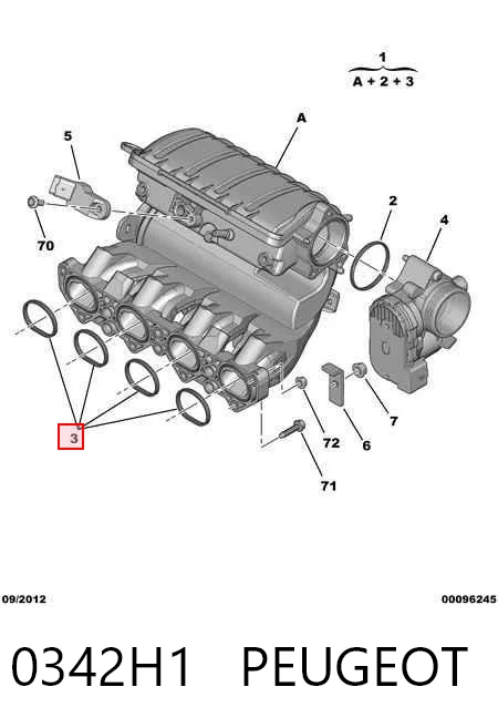 0342H1 Peugeot/Citroen Kolektor ssący