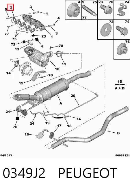  Uszczelka kolektora wydechowego Peugeot Expert 