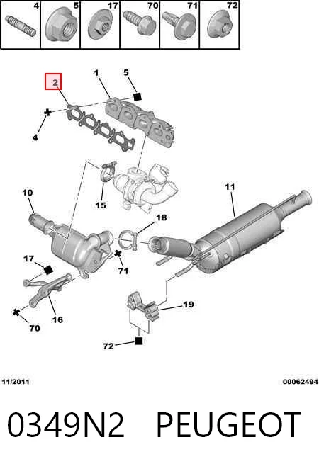 Uszczelka kolektora wydechowego do Ford Kuga I CBV