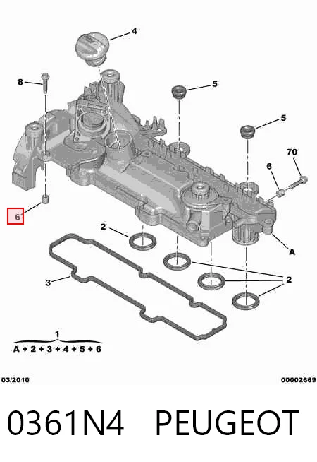 0361N4 Peugeot/Citroen Pokrywa zaworowa