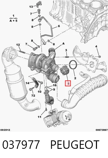037977 Peugeot/Citroen Zawór recyrkulacji powietrza doładowującego turbiny