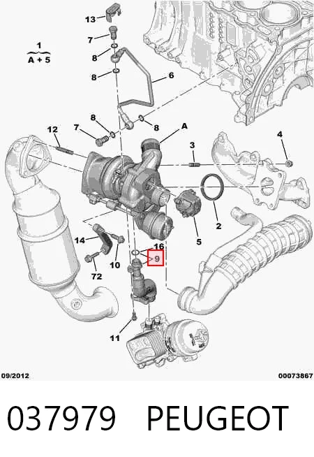 037979 Peugeot/Citroen Rurka (przewód) spływu oleju z turbiny