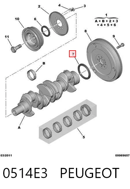 504180969 Fiat/Alfa/Lancia Uszczelniacz wału korbowego silnika tylny