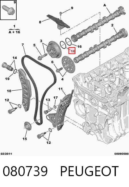080739 Peugeot/Citroen Uszczelniacz wałka rozrządu silnika przedni