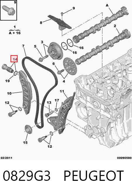 0829G3 Peugeot/Citroen Napinacz łańcucha rozrządu
