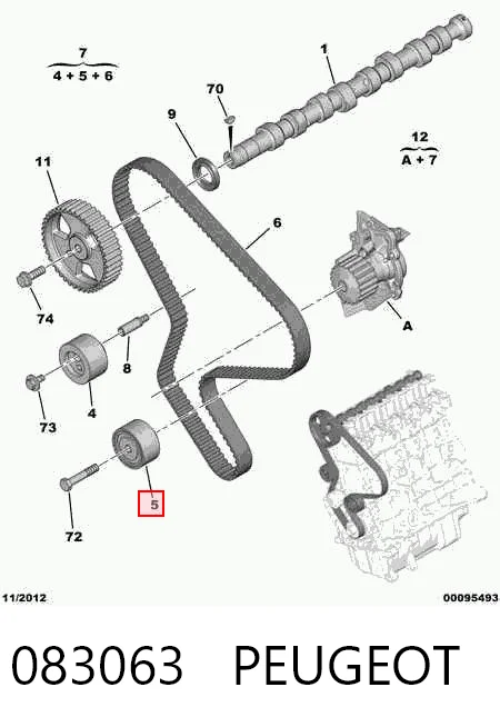 083063 Peugeot/Citroen Rolka prowadząca kierunkowa paska rozrządu