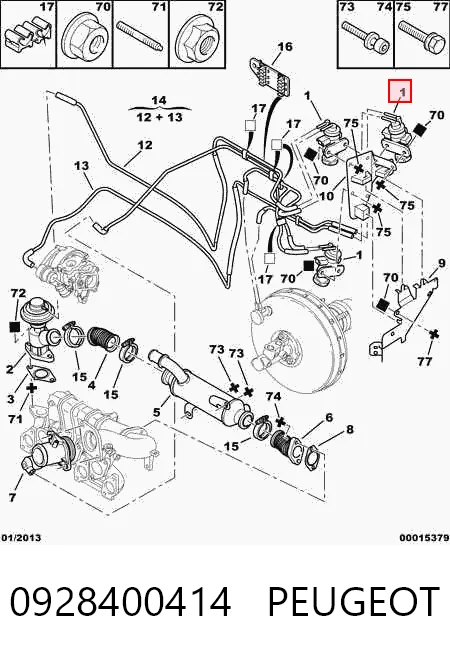 0928400414 Peugeot/Citroen Przetwornik ciśnienia (solenoid) doładowania