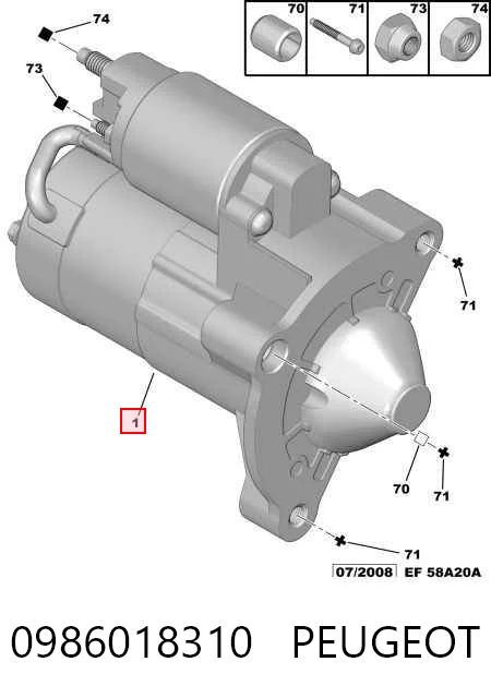 0986018310 Peugeot/Citroen Rozrusznik