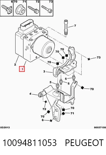 Sterownik ABS  hydrauliczny do Peugeot 206  2A/C