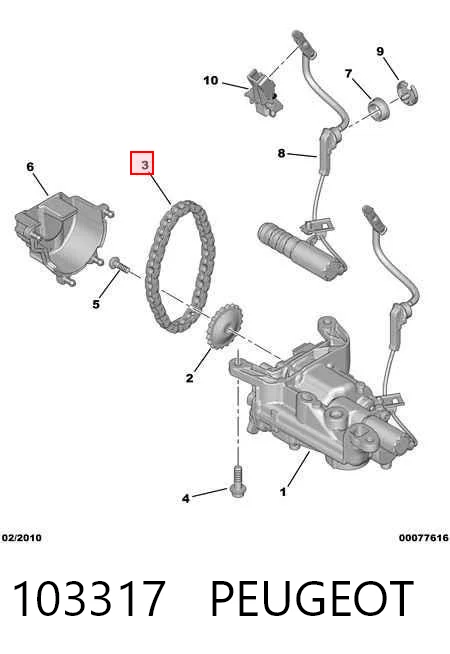 3648751 General Motors Łańcuch pompy oleju