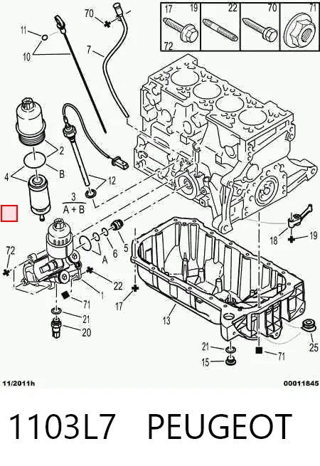 1103L7 Peugeot/Citroen Pokrywa filtra oleju