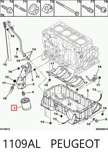 1109AL Peugeot/Citroen Filtr oleju