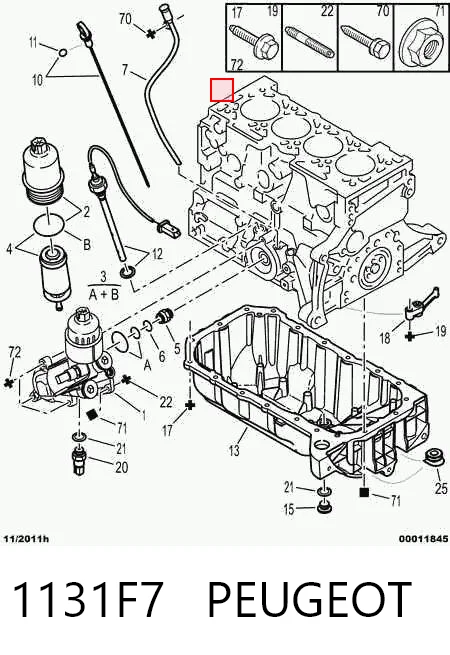 1131F7 Peugeot/Citroen Czujnik poziomu oleju silnikowego