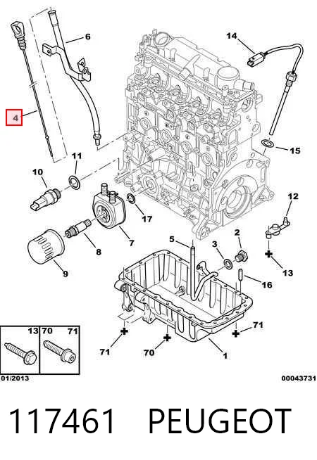 117461 Peugeot/Citroen Bagnet poziomu oleju w silniku