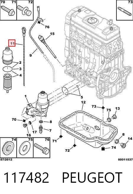117482 Peugeot/Citroen Bagnet poziomu oleju w silniku