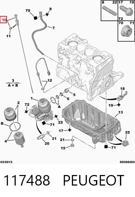 117488 Peugeot/Citroen Bagnet poziomu oleju w silniku