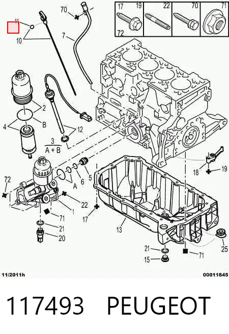 117493 Peugeot/Citroen Bagnet poziomu oleju w silniku