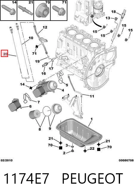 1174E7 Peugeot/Citroen Bagnet poziomu oleju w silniku