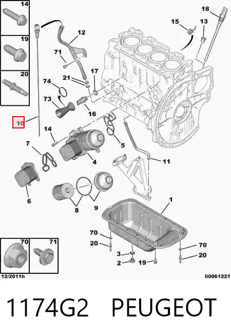 1174G2 Peugeot/Citroen Bagnet poziomu oleju w silniku
