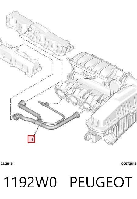 1192W0 Peugeot/Citroen Króciec wentylacji kadłuba (separatora oleju)