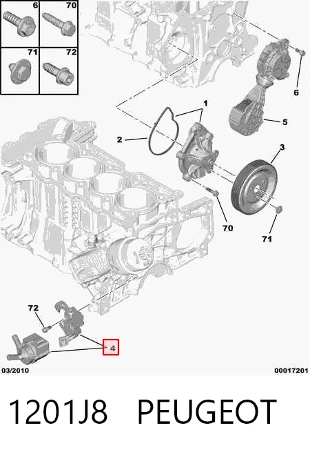 1201J8 Peugeot/Citroen Pompa chłodzenia wodą, dodatkowa elektryczna