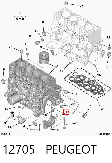 12705 Peugeot/Citroen Uszczelka tylnej pokrywy wału korbowego