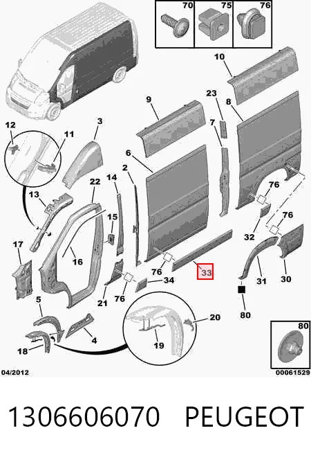 Listwa ochronna drzwi bocznych (przesuwnych) Renault (RVI) 8546T8