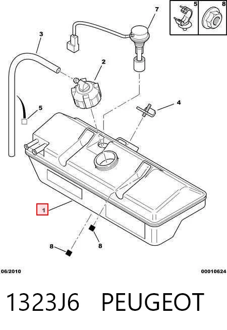 Zbiorniczek wyrównawczy układu chłodzenia Fiat/Alfa/Lancia 1341402080 cena, od 45,97 USD