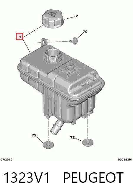 1323V1 Peugeot/Citroen Zbiorniczek wyrównawczy układu chłodzenia