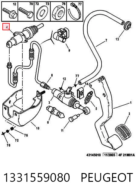 Cylinder roboczy sprzęgła Peugeot Boxer II
