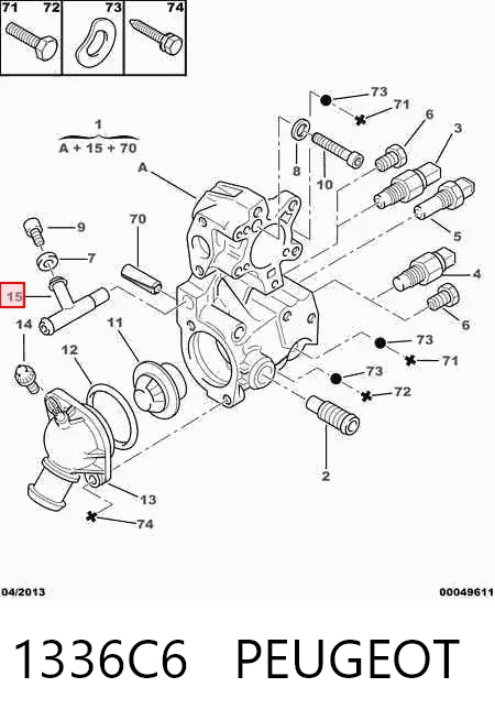 Kupić Obudowa termostatu Peugeot 605  6B w dobrej cenie