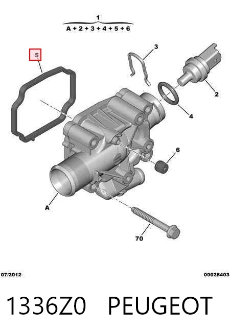 1336Z0 Peugeot/Citroen Obudowa termostatu