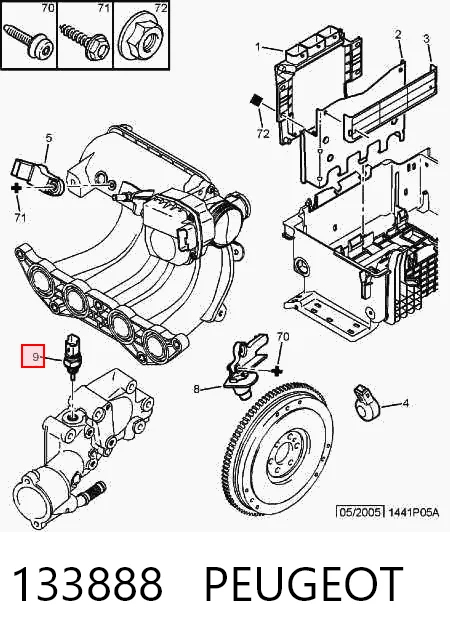 133888 Peugeot/Citroen Czujnik temperatury płynu chłodzącego