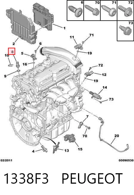 1338F3 Peugeot/Citroen Czujnik temperatury płynu chłodzącego