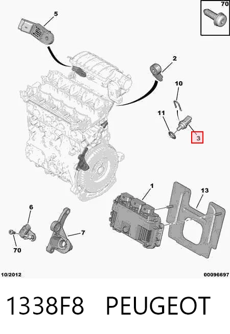1338F8 Peugeot/Citroen Czujnik temperatury płynu chłodzącego