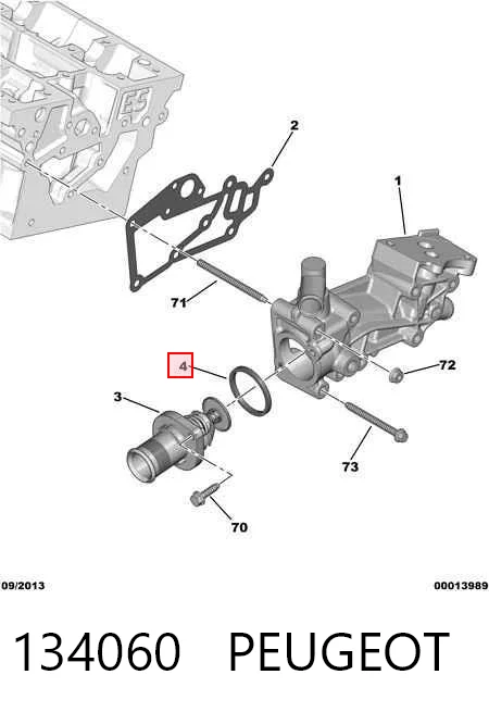 134060 Peugeot/Citroen Uszczelka termostatu