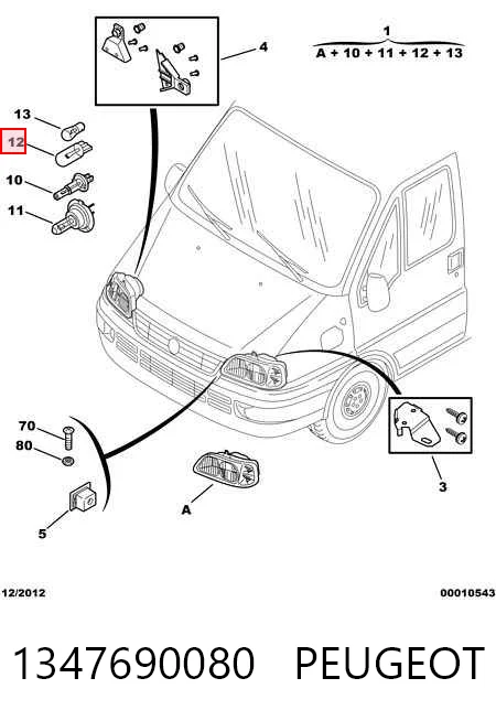 Reflektor prawy 1328425080 Fiat/Alfa/Lancia