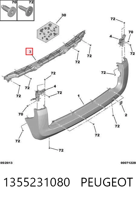 Wzmocnienie zderzaka tylnego do Fiat Fiorino  225