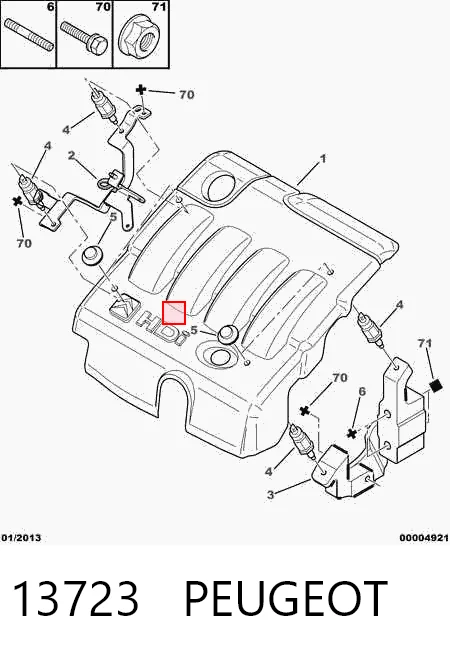 13723 Peugeot/Citroen Poduszka ozdobna pokrywy silnika