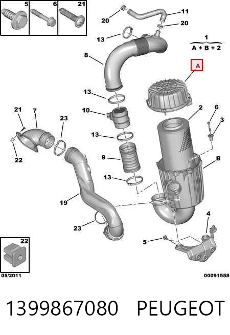 1360694080 VAG Obudowa filtra powietrza