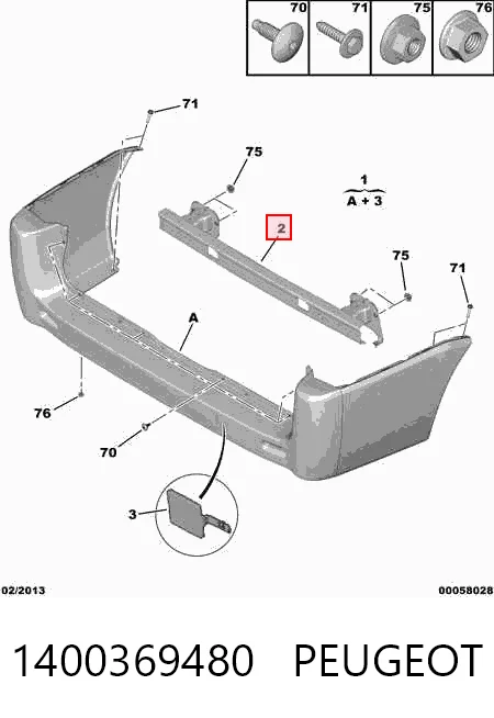  Wzmocnienie zderzaka tylnego Peugeot Expert 