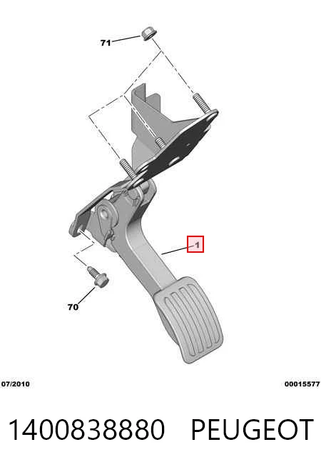 Do koszyka Pedał przyspieszenia (gazu) Peugeot Expert  VF3