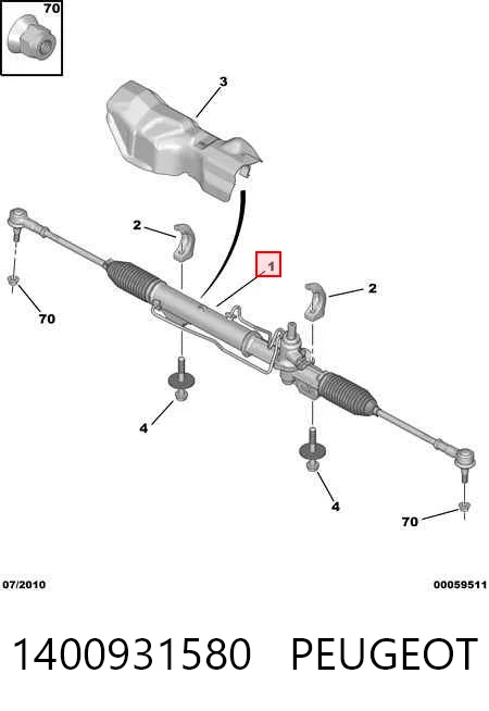 Listwa kierownicza (maglownica) do Peugeot Expert TEPEE VF3V