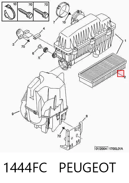 1444FC Peugeot/Citroen Filtr powietrza
