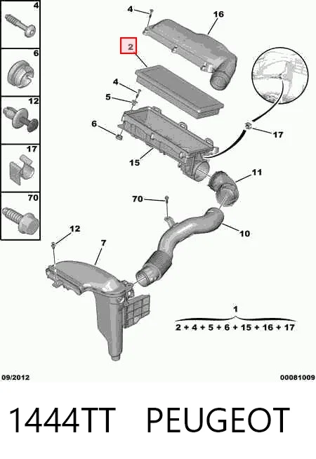 1444TT Peugeot/Citroen Filtr powietrza