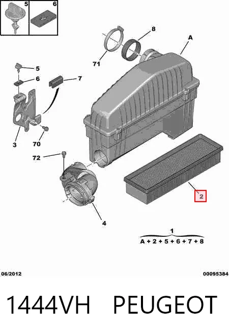 1444VH Peugeot/Citroen Filtr powietrza