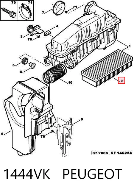 1444VK Peugeot/Citroen Filtr powietrza