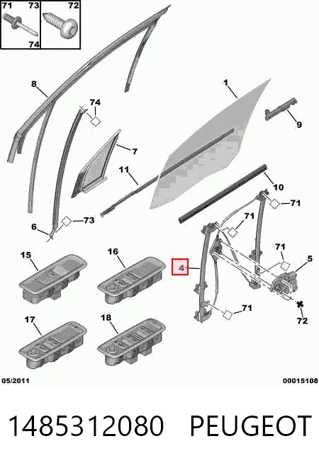 Mechanizm podnoszenia szyby drzwi przednich lewych do Citroen Evasion  22, U6