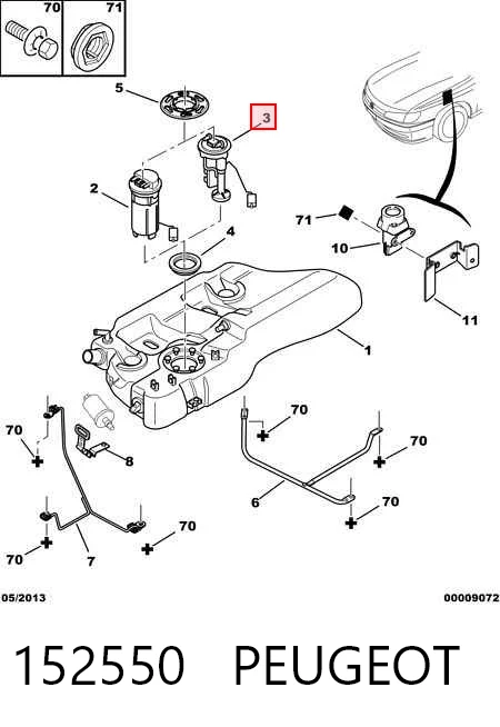 Czujnik poziomu paliwa w zbiorniku do Peugeot 406  8E, F