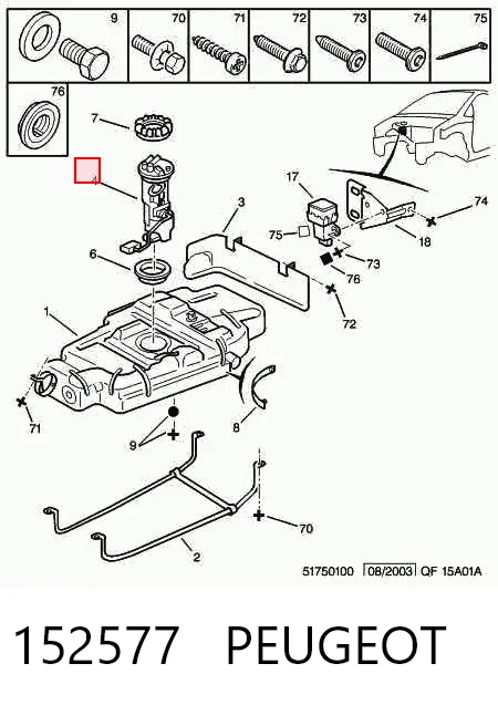 152577 Peugeot/Citroen Moduł pompy paliwowej z czujnikiem poziomu paliwa
